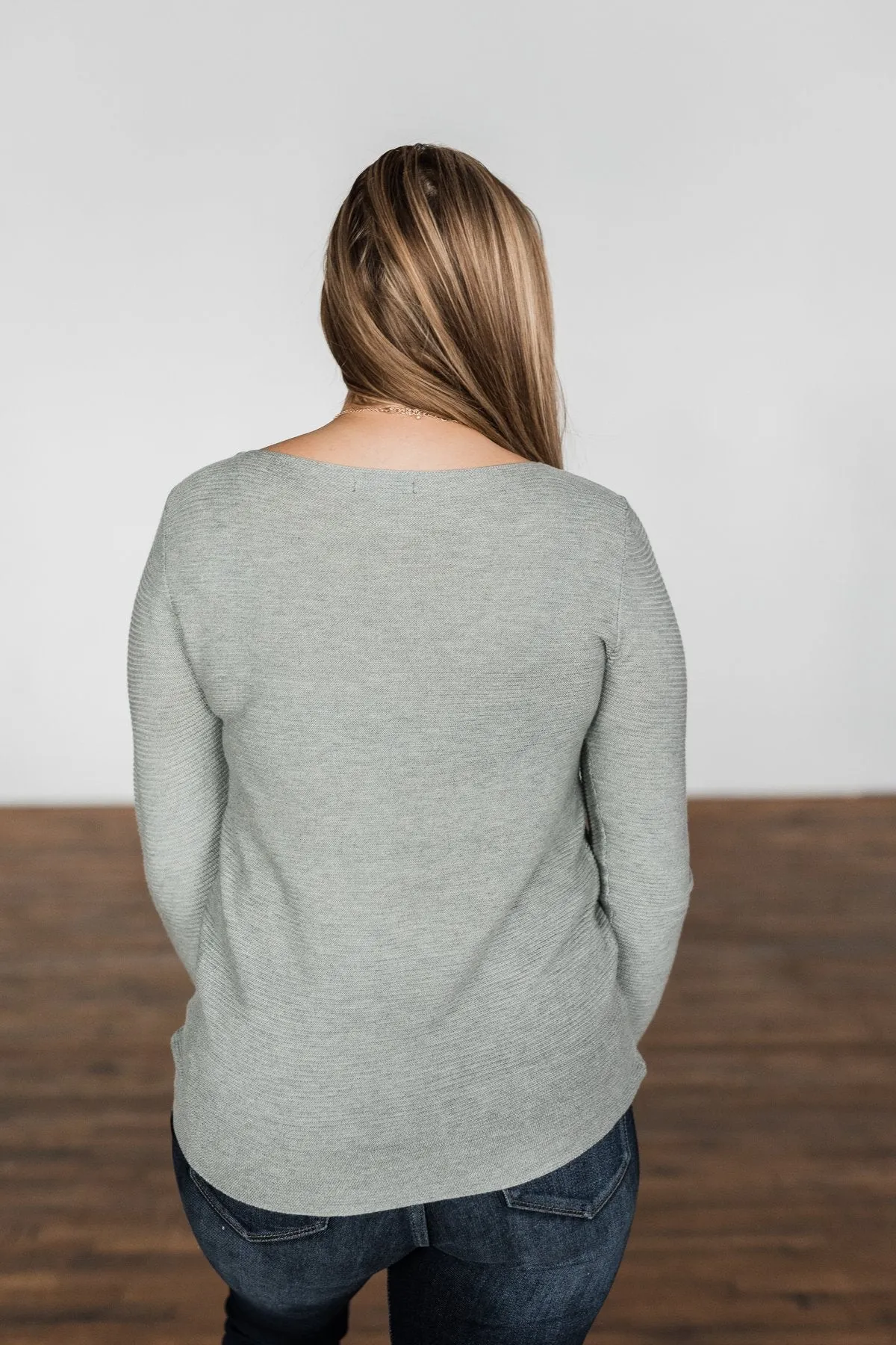 Up In The Clouds Knit Sweater- Sage