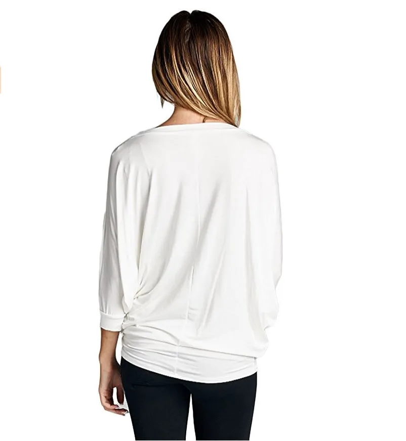 Vanilla Bay | Dolman 3/4 Sleeve Top Ivory