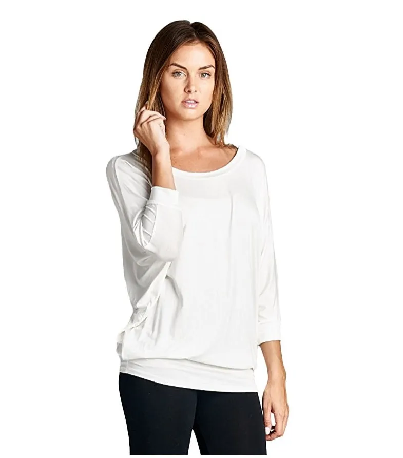 Vanilla Bay | Dolman 3/4 Sleeve Top Ivory