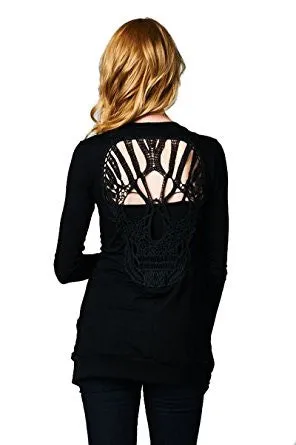 Vanilla Bay | Skull Cardigan Black