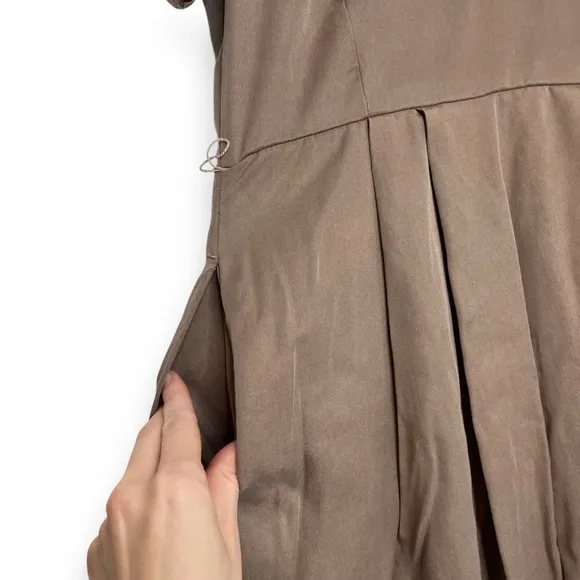 VETTA Capsule Light Taupe 100% Tencel The Button Up Midi Dress Small