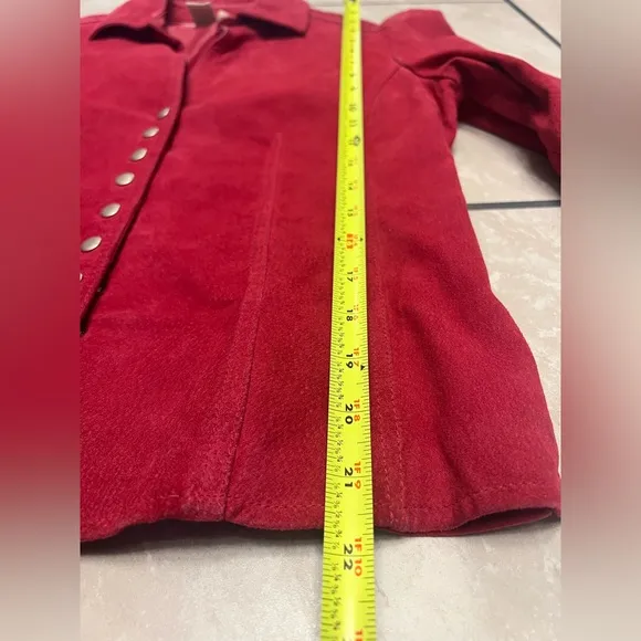 Vintage red Suede Jacket size small in great shape