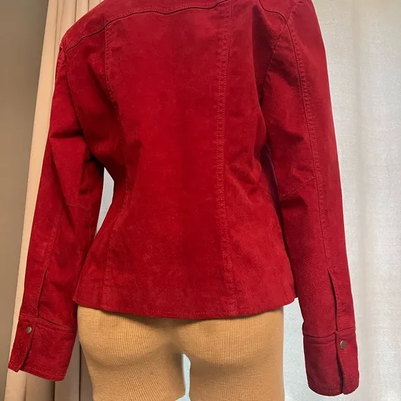 Vintage red Suede Jacket size small in great shape