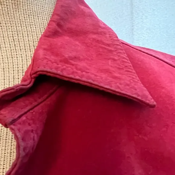 Vintage red Suede Jacket size small in great shape