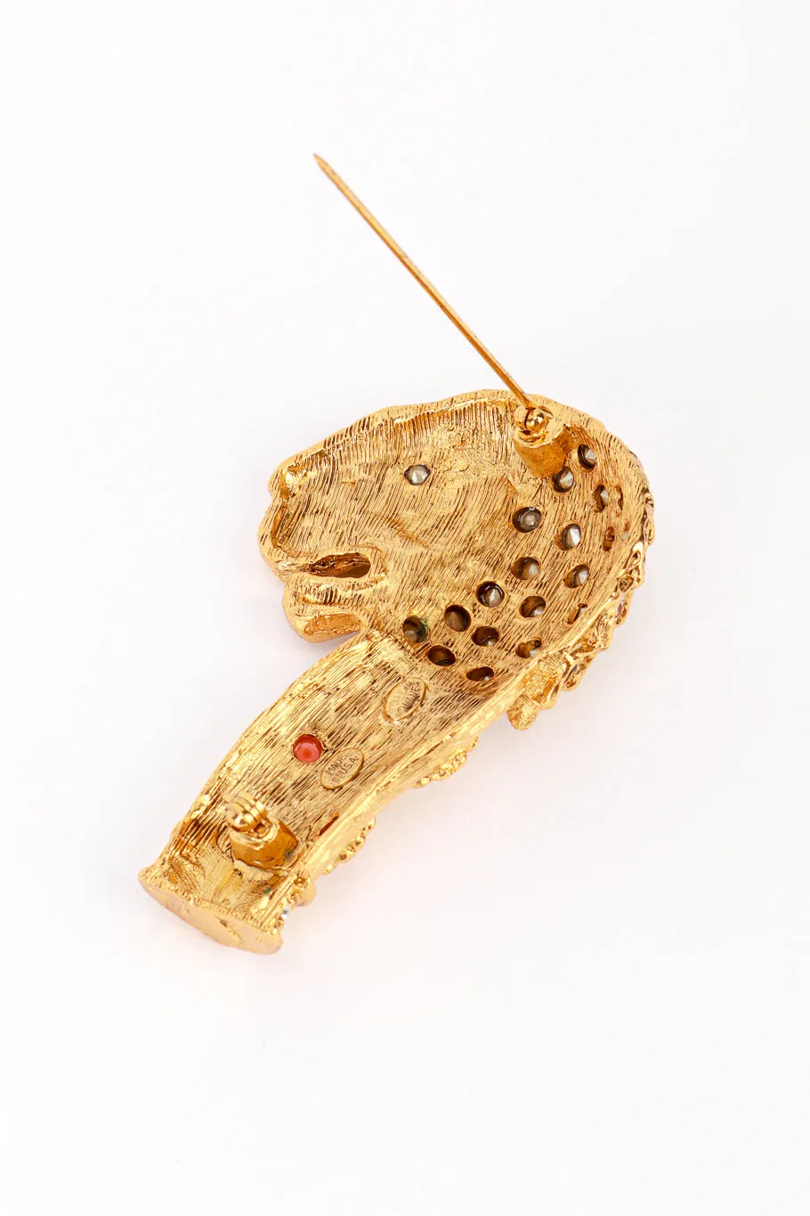 Warm Crystal Mughal Lion Brooch