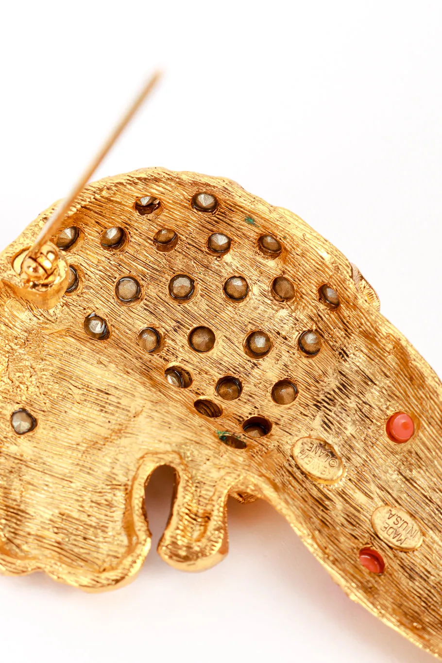 Warm Crystal Mughal Lion Brooch