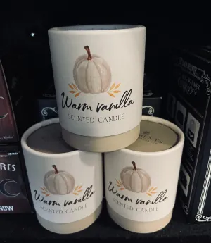 Warm vanilla glass corked candle