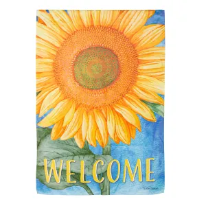 Welcome Sunflower Suede House Flag,13s11430