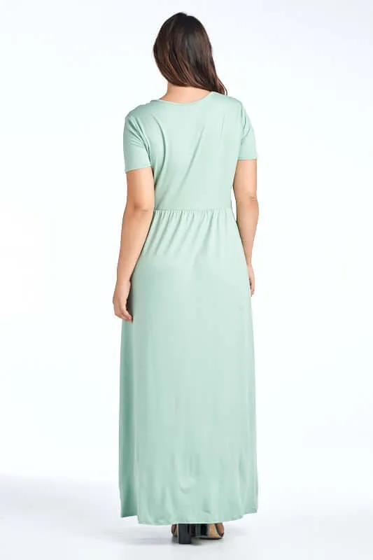 Where I Belong Maxi Dress in Moss Green - Curvy