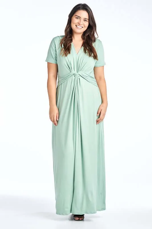 Where I Belong Maxi Dress in Moss Green - Curvy