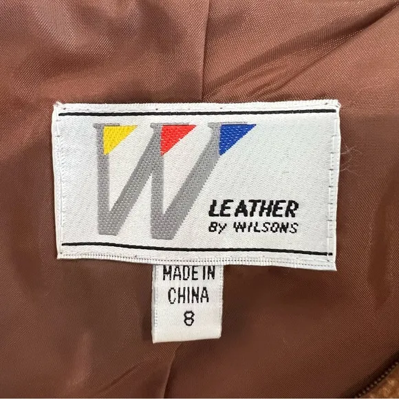 Wilson's Suede Skirt Size 8 Camel Tan 100% Genuine Leather Style 6105