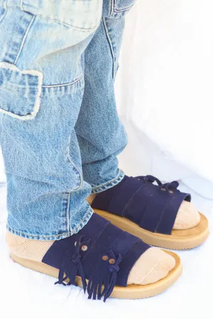 Women's Cherokee Suede Navy Sandal