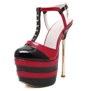 Women's Rivet Round Toe Platforms