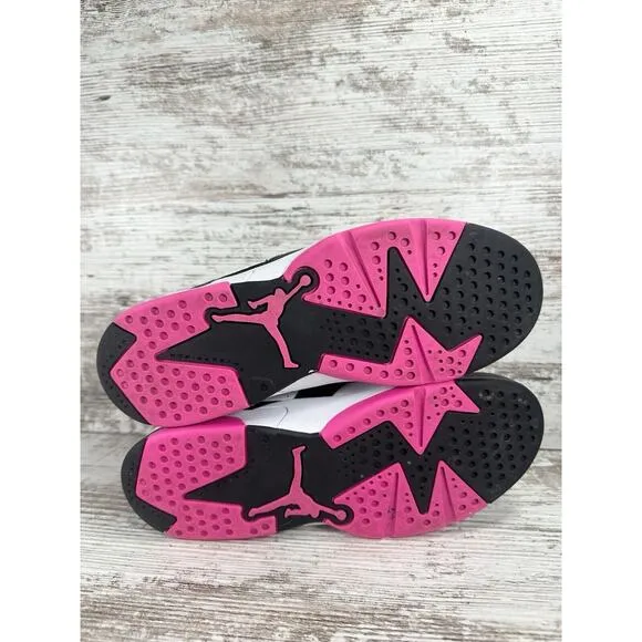 Youth Nike Air Jordan 6 Retro Low White/Black/Pink Sneakers Sz 3Y EUC!