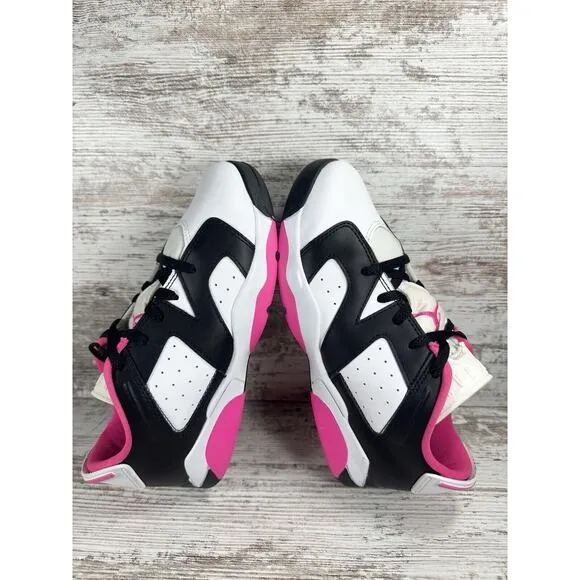 Youth Nike Air Jordan 6 Retro Low White/Black/Pink Sneakers Sz 3Y EUC!