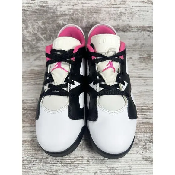 Youth Nike Air Jordan 6 Retro Low White/Black/Pink Sneakers Sz 3Y EUC!