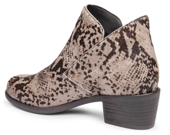 Zest cool grey snake ankle booties