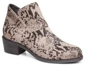 Zest cool grey snake ankle booties