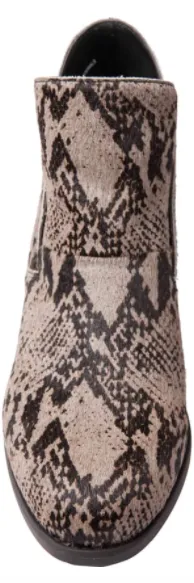 Zest cool grey snake ankle booties