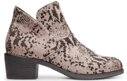 Zest cool grey snake ankle booties